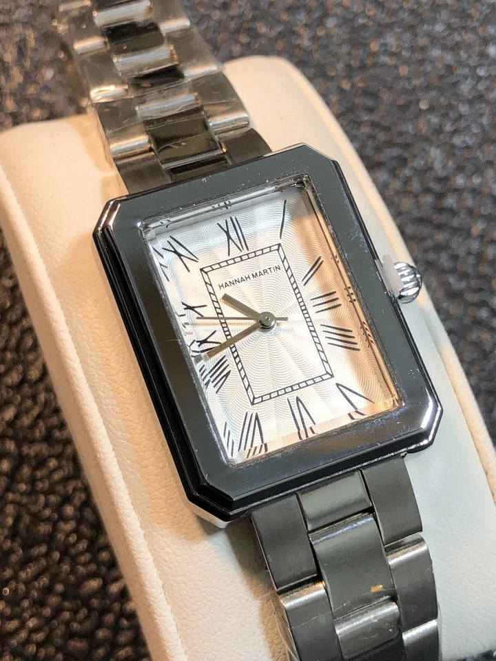 Hannah Martin женщины часы серебристого тона прямоугольник женские наручные часы новый аккумулятор - Изображение 3 из 4