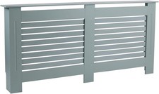 Home Source Radiator Cover Wooden Wall Cabinet Shelf Slatted Grill, MDF, Grey, 