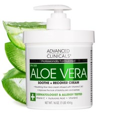 Advanced Clinicals Aloe Vera  Vitamin C  Hyaluronic Acid Face  Body Cream