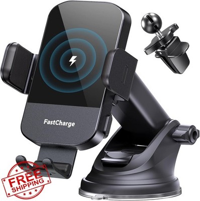 CHGeek 15W Wireless Car Charger Phone Mount Black