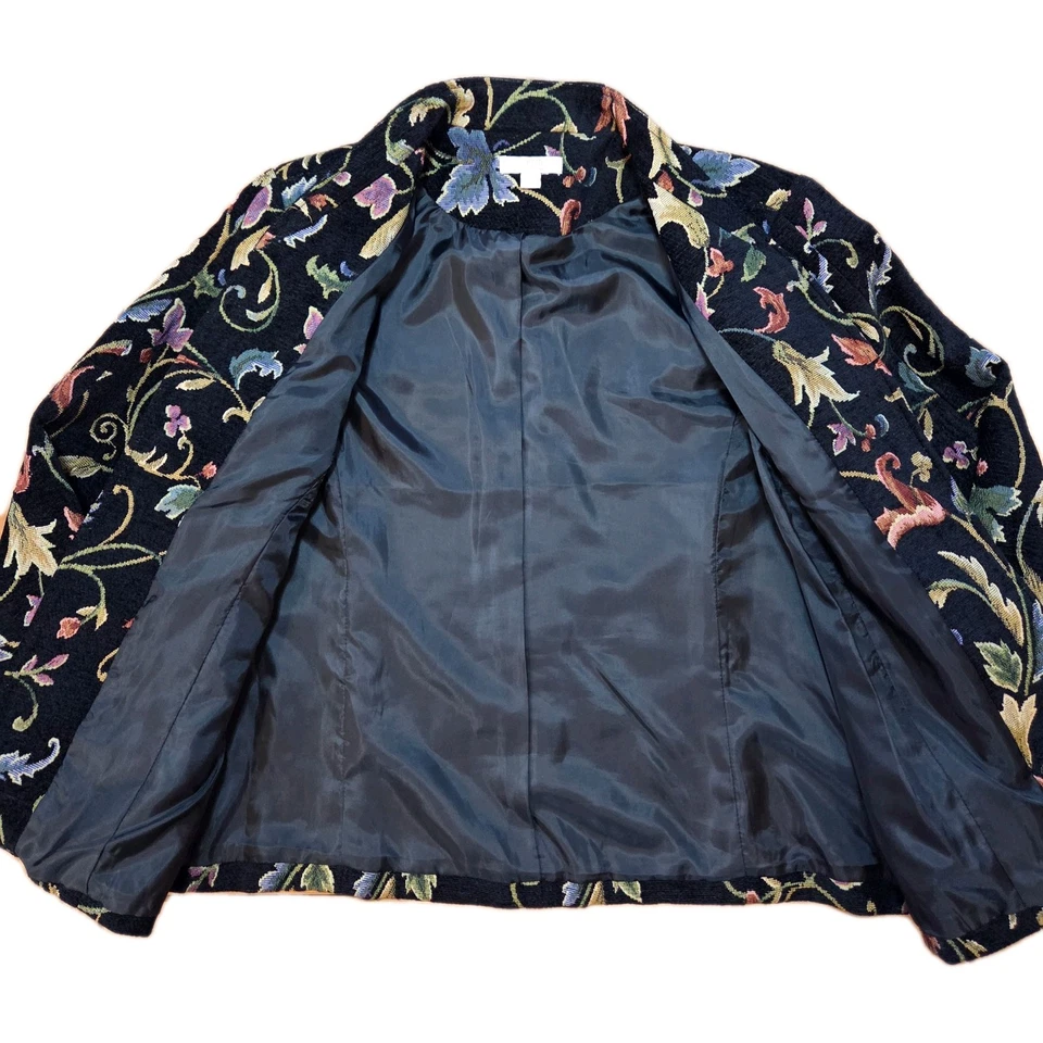 Blazer tapiz para mujer Erin London XL Cottagecore chaqueta artística colorida floral Foto 4 de 4