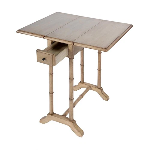 Butler Specialty Darrow Drop-Leaf Wood Side Table In Antique Beige - Picture 4 of 9