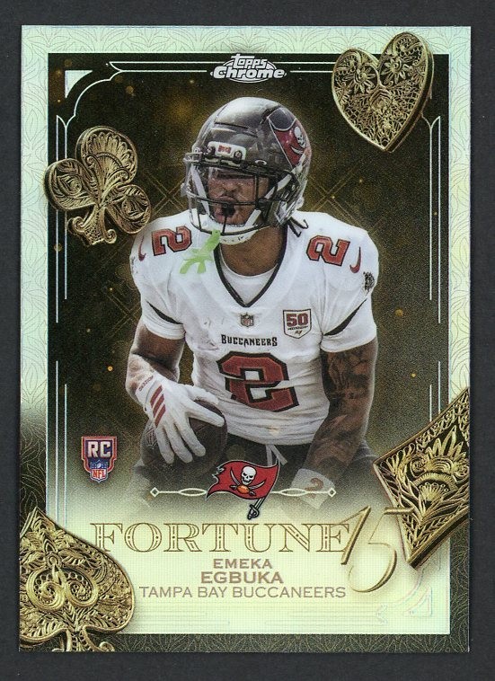 Emeka Egbuka 2025 Topps Chrome FORTUNE 15 RC REFRACTOR F15-21 Rookie