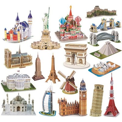 3D Building Puzzle World Landmark Model Kids Educational Construction Toy Gift