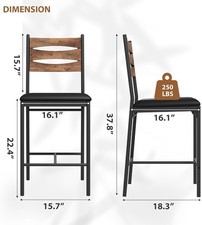 Barhocker 2/4er Set Schwarz PU-Leder Tresenhocker Küchenstuhl mit Fußstütze