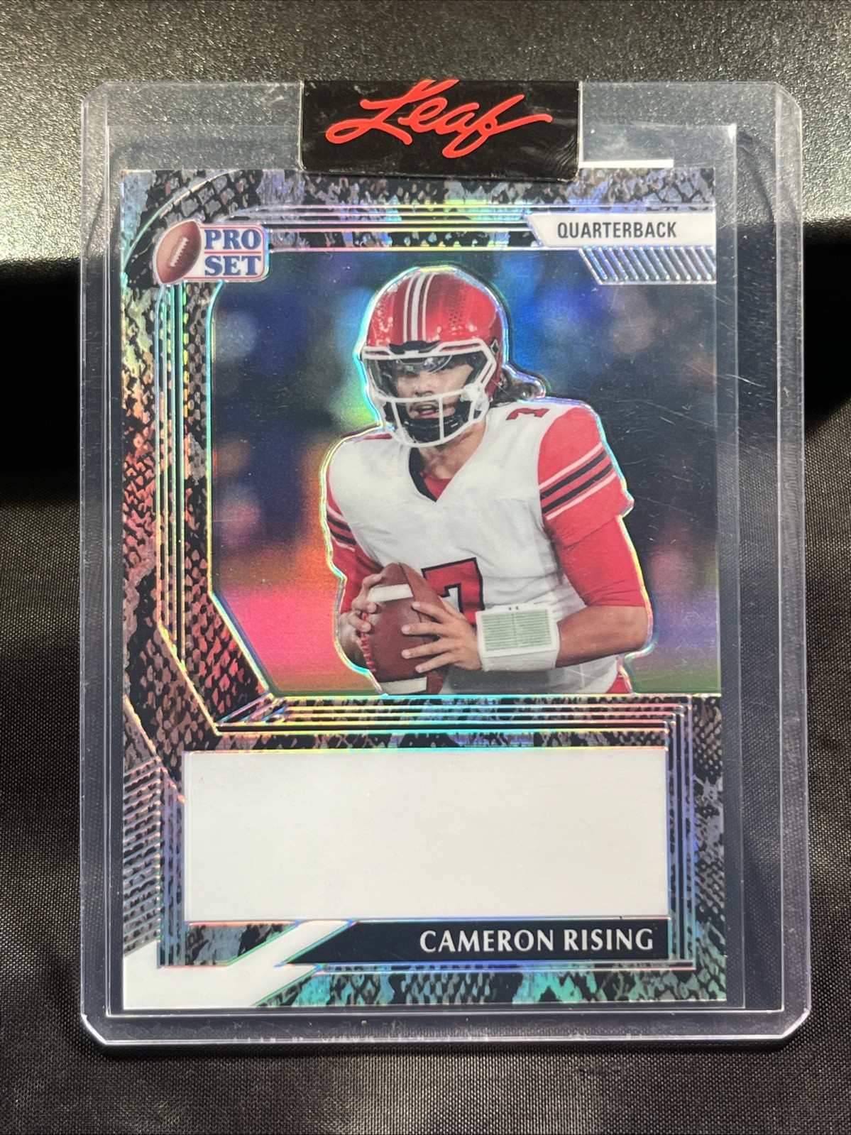 Leaf Pre Production Proof 1/1 Cameron Rising Snake Skin Insert Football