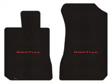 Lloyd Berber Front Carpet Mats for '82-94 Pontiac J2000 w/Red on Black Pontiac