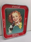 Vintage Original 1950's Coca Cola Metal Serving Tray "Have A Coke" Redhead Girl