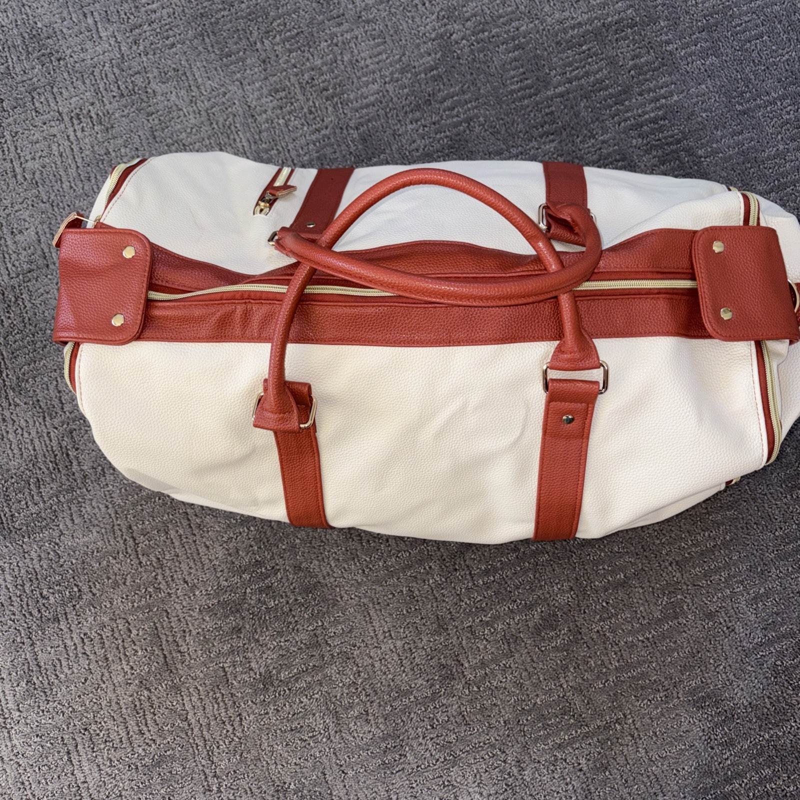 New Mint Condition Luhxe Travel Bag 2.0 Carry On Luggage,Tan/Brown Trim