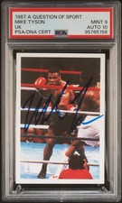MIKE TYSON 1987 A Question Of Sport ROOKIE AUTO PSA 9 ONLY TWO GRADED HIGHER!