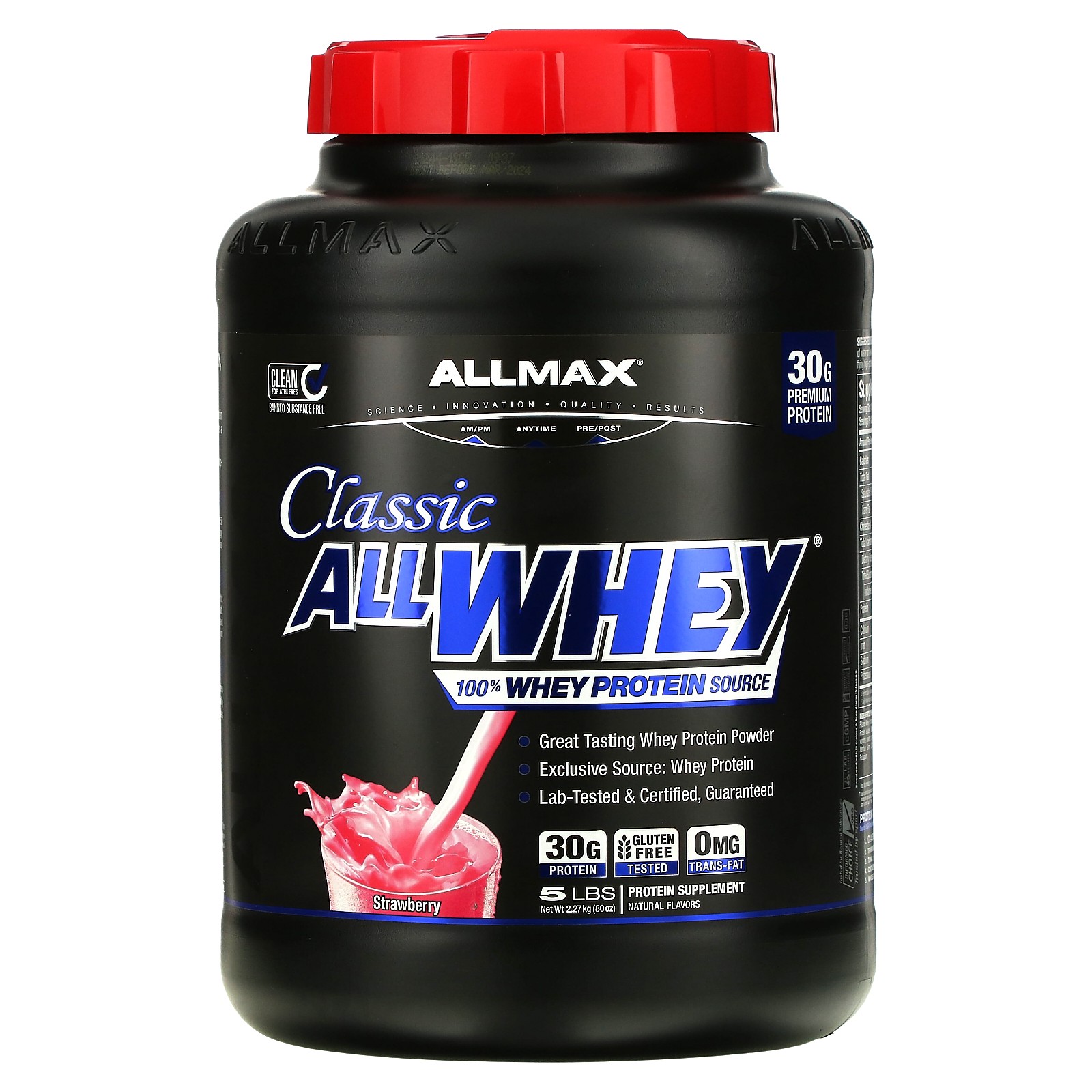CLASSIC ALLWHEY 100 Whey Protein Source Strawberry 5 lbs 227 kg 20290₽