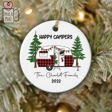 Personalized Camper Ornament, Happy Camper Ornament, Camping Family Christmas...