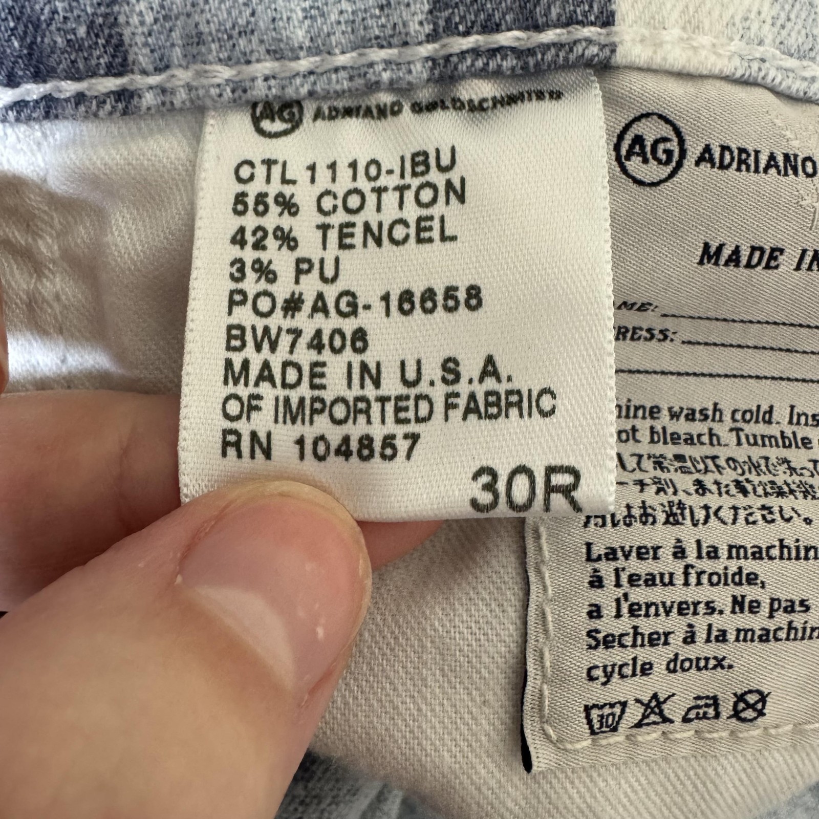 AG Adriano Goldschmied Jeans Womens 30R Blue Ikat Stilt Cigarette Skinny USA thumbnail 11