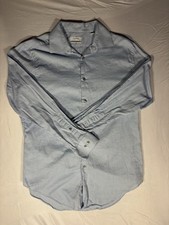 Calvin Klein Men's Slim Fit Stretch Light Blue Dress Shirt Size 16 Long Sleeve