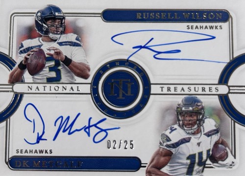 2020 National Treasures Russle Wilson And Dk Metcalf On Card Auto /25 Seahawks