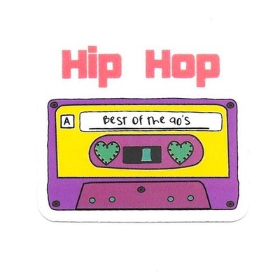 Hip Hop Vinyl Sticker 90s Cassette Tape Decal Retro Music Laptop Skateboard