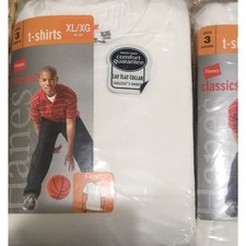 Hanes Classic Tee Shirts Crewneck Tagless Preshrunk Boys XLarge 18-20 3Pack x4