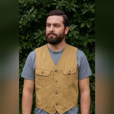 Vintage Lee Storm Rider Vest Mens Large Sherpa Lined Corduroy Western USA 90s