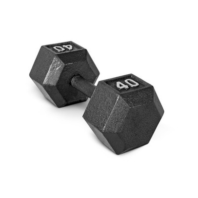 CAP Barbell Cast Iron Hex Dumbbell | Multiple Options Black, Single 40 lb