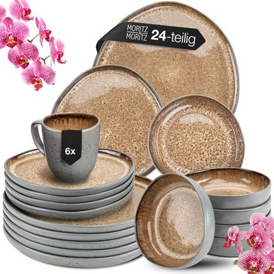 Moritz & Moritz ORGANIC 24-tlg. Geschirrset 6 Personen - Beige - ORGANIC