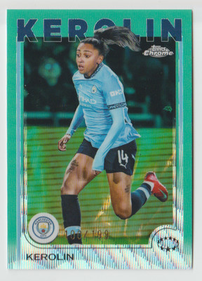 2024-25 Topps Chrome UEFA Women's Champions League Kerolin Aqua Wave /199