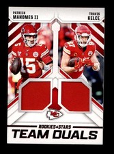 MAHOMES / KELCE 2025 PANINI ROOKIES & STARS TEAM DUALS RED DUAL JERSEY BF9888