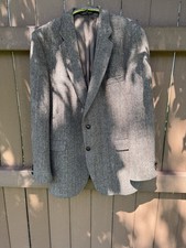 Harris Tweed 100 Scottish Wool Herringbone Sport Coat Blazer Men's 44R USA