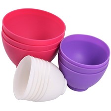 12 Pcs Silicone Bowls, Reusable Mask Bowls, Silicone Pinch Bowls for Sauce, A...