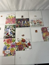 Lot of 14 Floral Birds Greeting Cards Not Folded No Envelopes New Unused