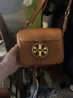 Tory Burch Miller Small Leather Saddle Bag - Brown - Image 1 of 3