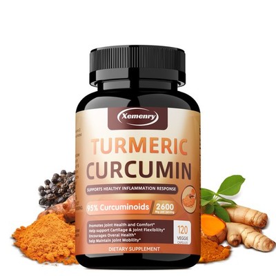 Turmeric Curcumin 2600mg- Höchste Wirksamkeit 95% - Mit Schwarzem Pfefferextrakt