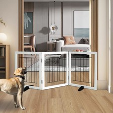 Freestanding Dog Gate Indoor, Foldable Dog Fence for Doorways,Hallways or Sta...