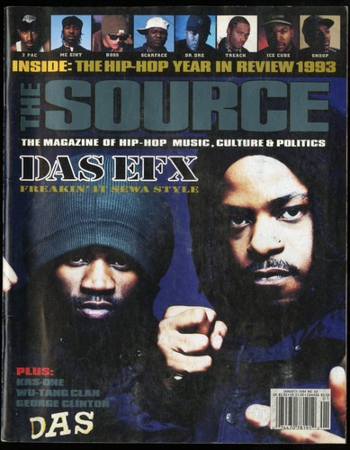 JAN 1994 THE SOURCE MAGAZINE #52, DAS EFX, TUPAC, DR. DRE, ICE CUBE ...