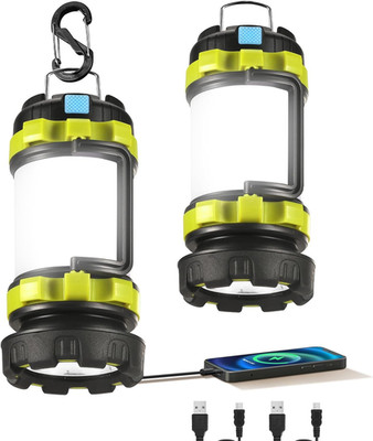 2 Pack LED Camping Lantern Flashlight Rechargeable,  Portable Torch with 6 Light