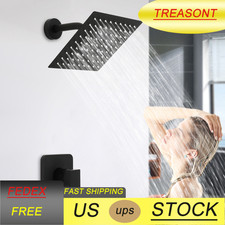 Black Shower Faucet Set Bathroom Rain Shower System Shower Trim Kit with Valve
