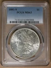 $1 1881-S Morgan Silver Dollar PCGS MS63 San Francisco Mint * AvenueCoin