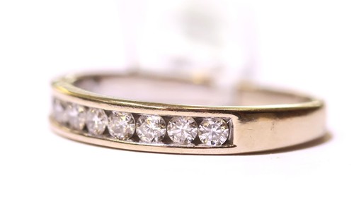 14k White Gold 0.50ct SI2 H Round diamond channel wedding band ring 3.0g - Picture 2 of 6