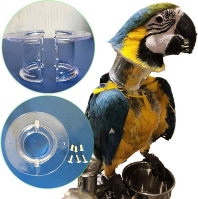 Pet Parrot Anti-bite Collar, Anti-Grab Feather Lick Wound Healing Neck Collar, S