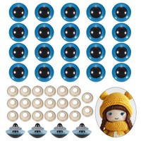 28Mm Sicherheitsaugen FüR Puppen, 20 StüCk Realistische HäKelaugen Blau