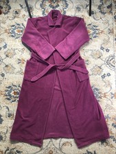 L.L. Bean Robe Womens Petite Small Purple Fleece Belted Long Sleeve Lounge