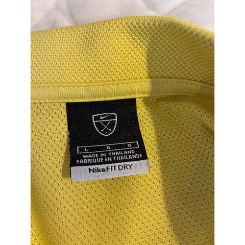 Nike Golf Polo Shirt Dri-FIT Athletic Fit Yellow Short Sleeve Mens Large - Picture 3 of 6