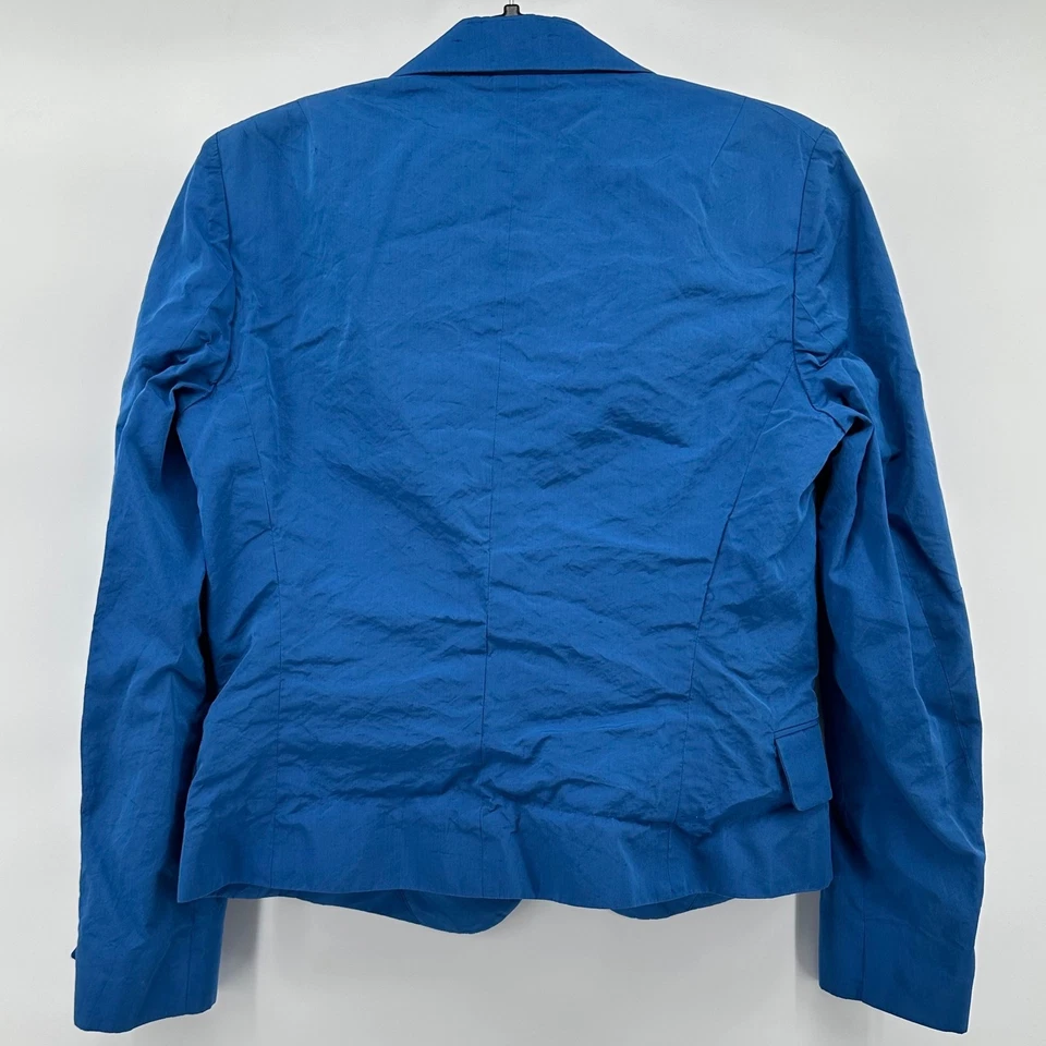 Blazer Yves Saint Laurent Azul Mujer Pequeño Ancla Botón Algodón Seda Hecho en Italia Foto 3 de 4