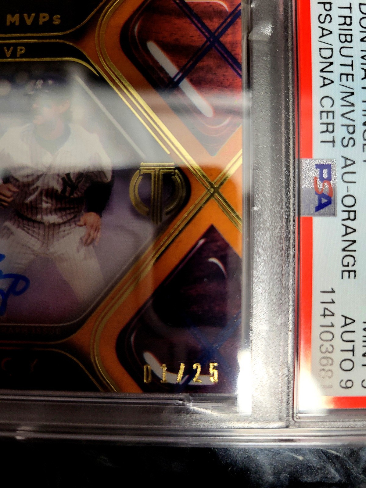 Don Mattingly Topps Tribute/MVPS Auto 1/25 Bookend PSA 9/9 view 4
