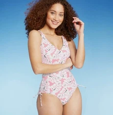 Kona Sol Women's Cross Back Side-Tie Medium Coverage One Piece Swimsuit - M