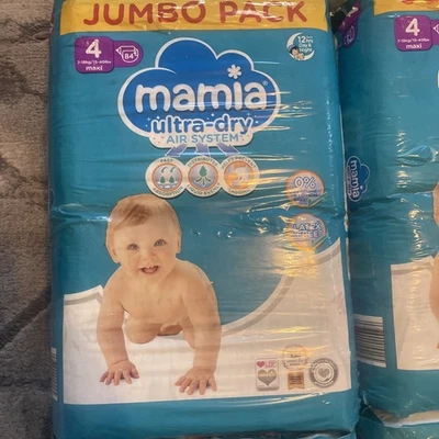 Aldi Mamia Ultra Fit Size 4 Jumbo Pack Nappies 84 Pack/Size 4 Diaper