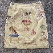 J. McLaughlin Yellow Dog Pencil Skirt Size 8 VTG