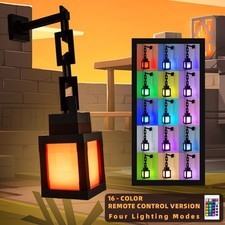 Minecraft LED Lantern 16 Color Remote Control Home Decor Night Light Kids Gift