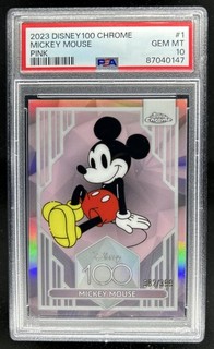 2023 Topps Chrome Disney 100 Mickey Mouse Pink Refractor #/399 PSA 10 GEM MINT