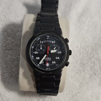 Roamer Power 01 Men's Quartz Chronograph Date Black SS Bracelet 100m Watch