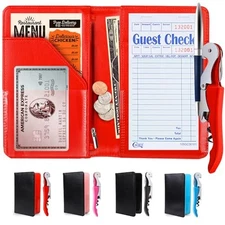 Server Book Wallet Waitress Organizer Red